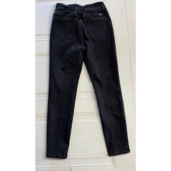 KanCan Kurvy Ultra High Button Fly Rise Skinny Black Washout Size 28 - Picture 4 of 7